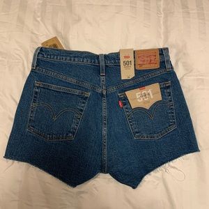 Levi’s 501 high rise denim shorts
